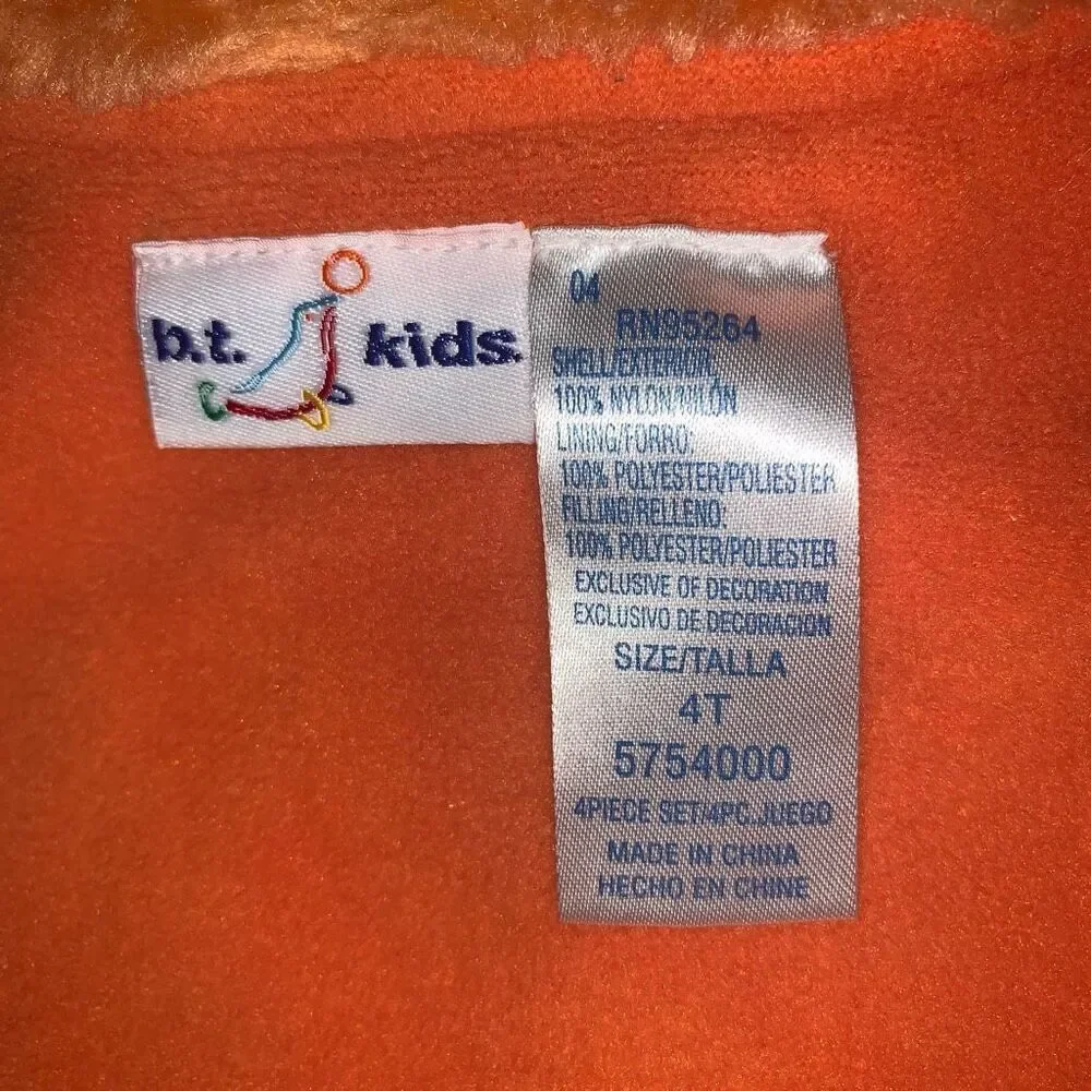 B T Kids Girls Size‎ 4T Zip Vest & Sweater 2 Piece Set Outfit Orange Pink Winter